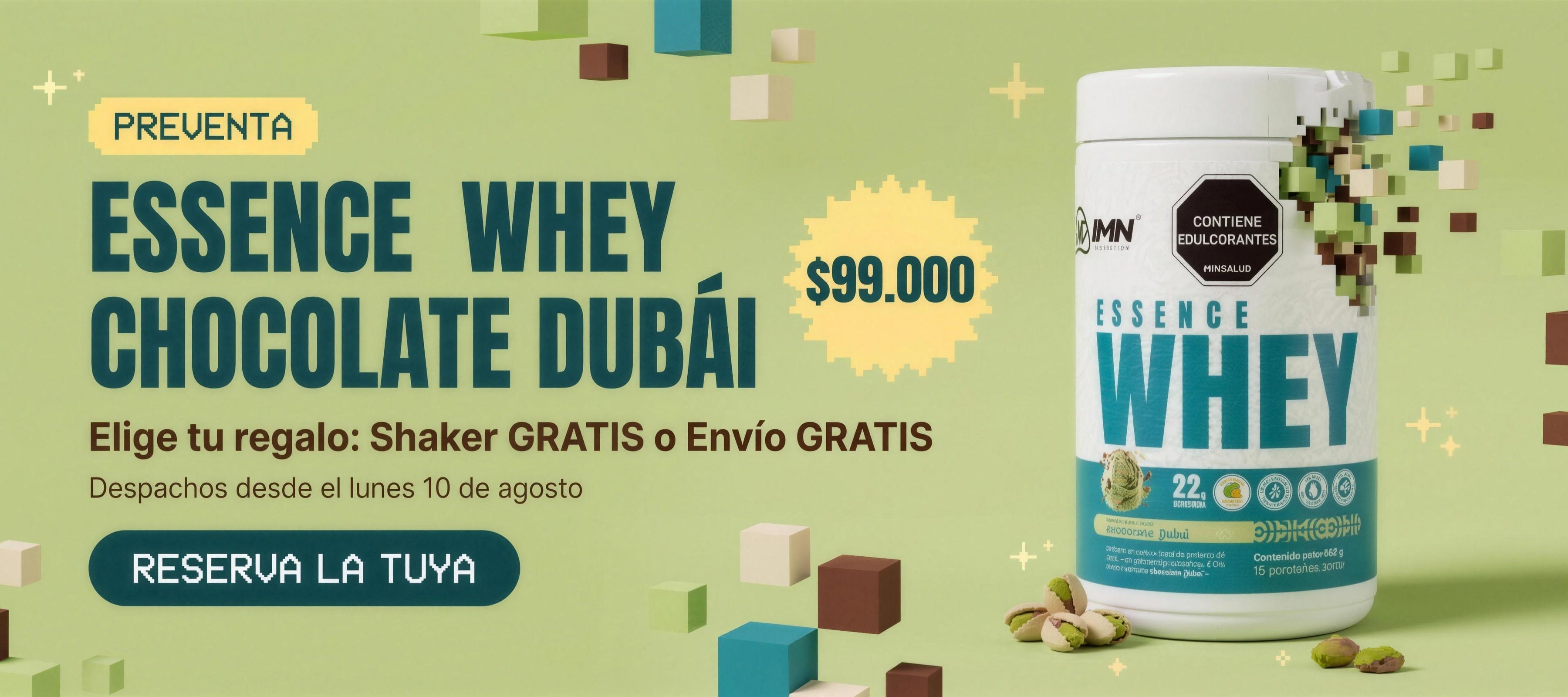Banner preventa Essence Whey Chocolate Dubai 4K