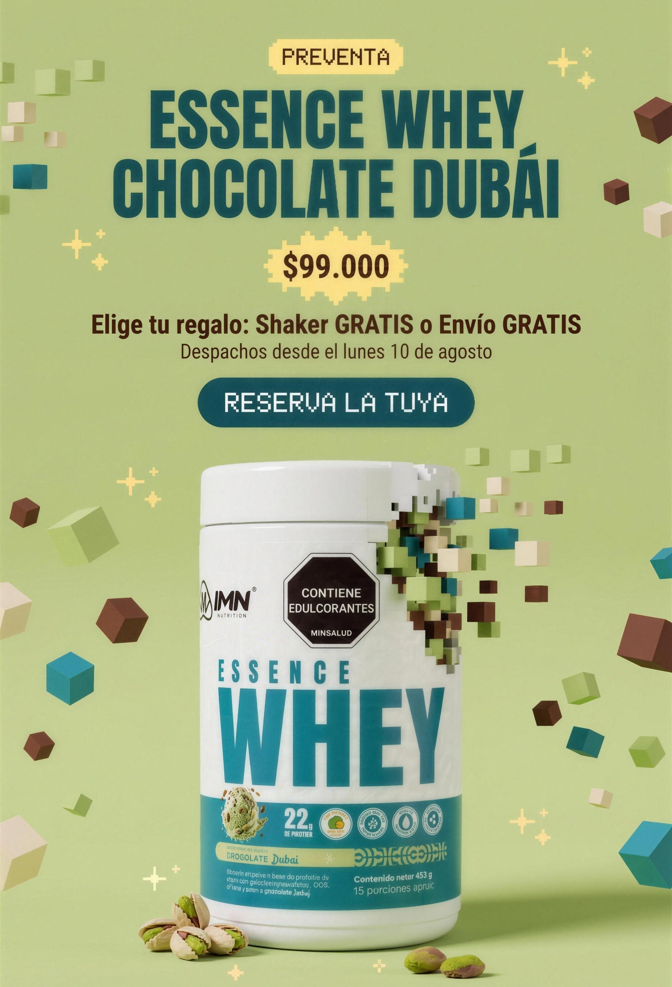 Banner preventa Essence Whey Chocolate Dubai 4K