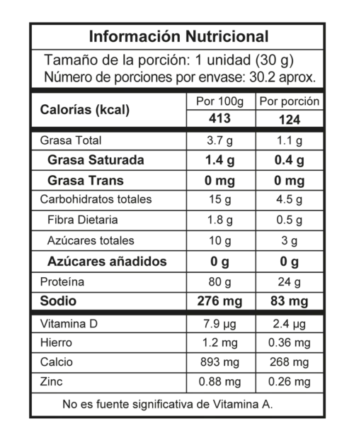 TABLA NUTRICIONAL ISOLATE 2 LIBRAS